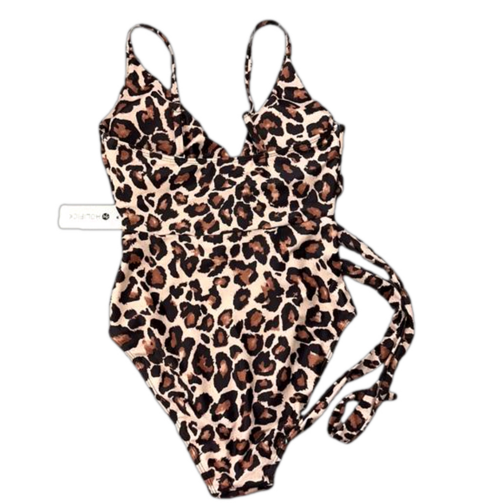 HOLIPICK Women's Cheetah print size medium swimsuit Unikini one piece bikini NWT - Picture 4 of 9
